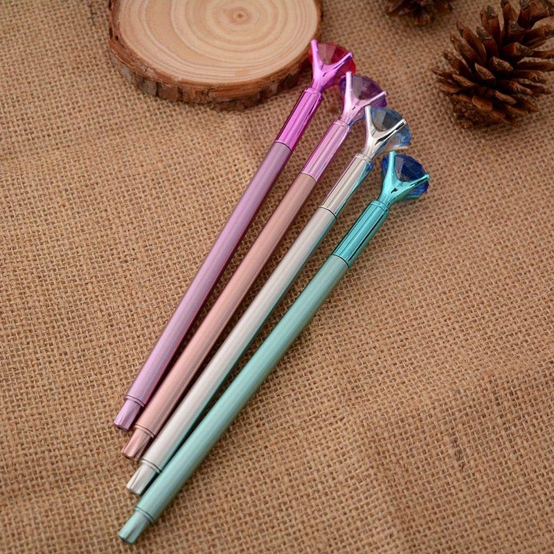 queenland 8 Pack Big Diamond Gel Pen Set Black Ink Ballpoint Pen with 0.5 MM Point Gel Ink Rollerball Pen Kit School Office Stationery - Image 5